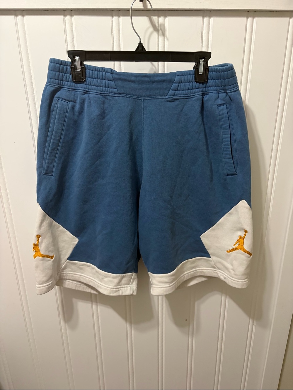 Jordan Flight Fleece Diamond Basketball Shorts Men's Size M Blue/White